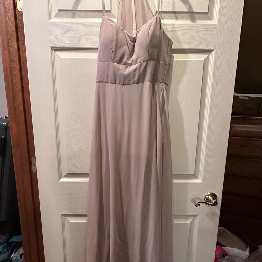 Mori Lee Soft Pink Halter Gown
